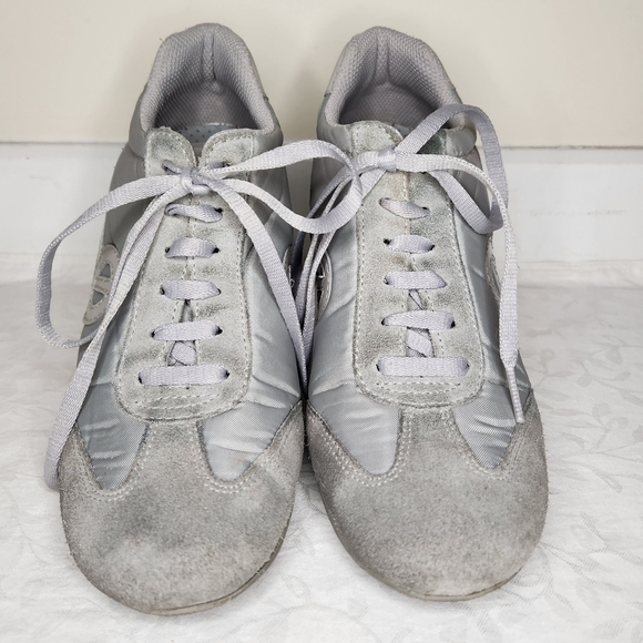 NoName Grey Leather Wedge Sneakers - Picture 5 of 11